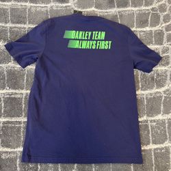 OAKLEY Team Always First Short Sleeve T-Shirt Blue Men Size Medium