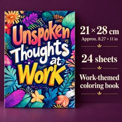Unspoken Thoughts at Work Coloring Book, 24 Sheets