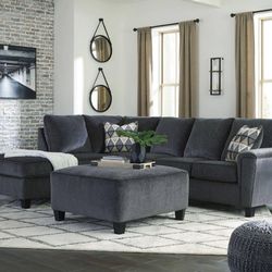 Grey Sectional Couch With Chaise And Ottoman 