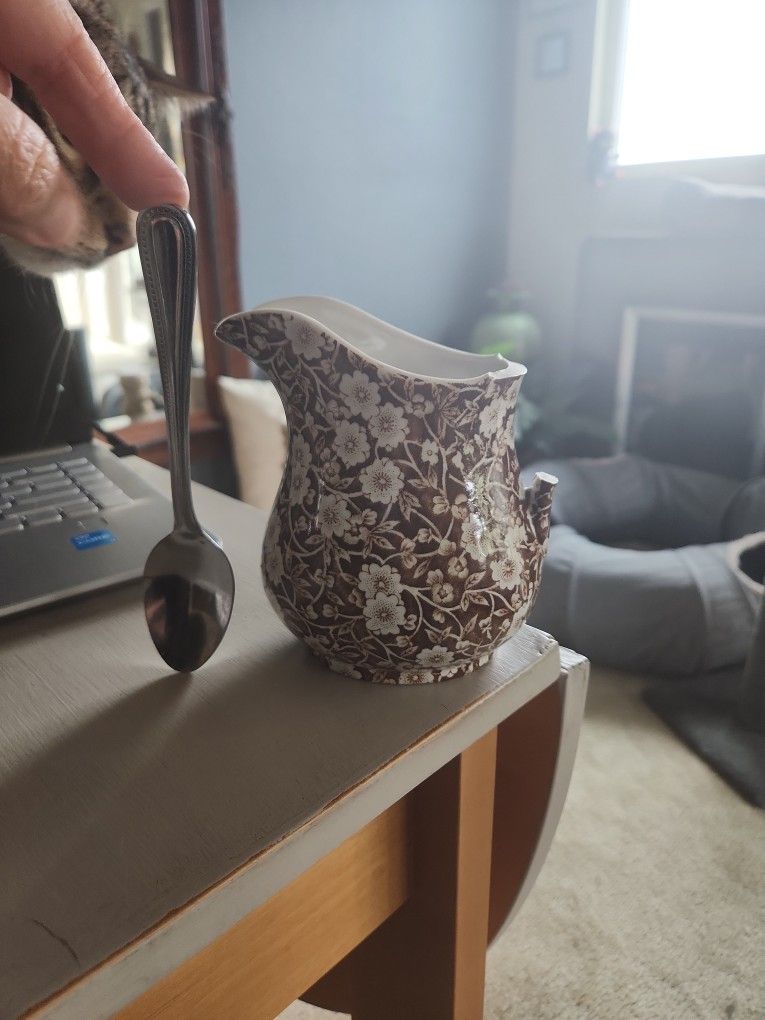 $15 CALICO Crownford Creamer Pitcher Staffordshire England