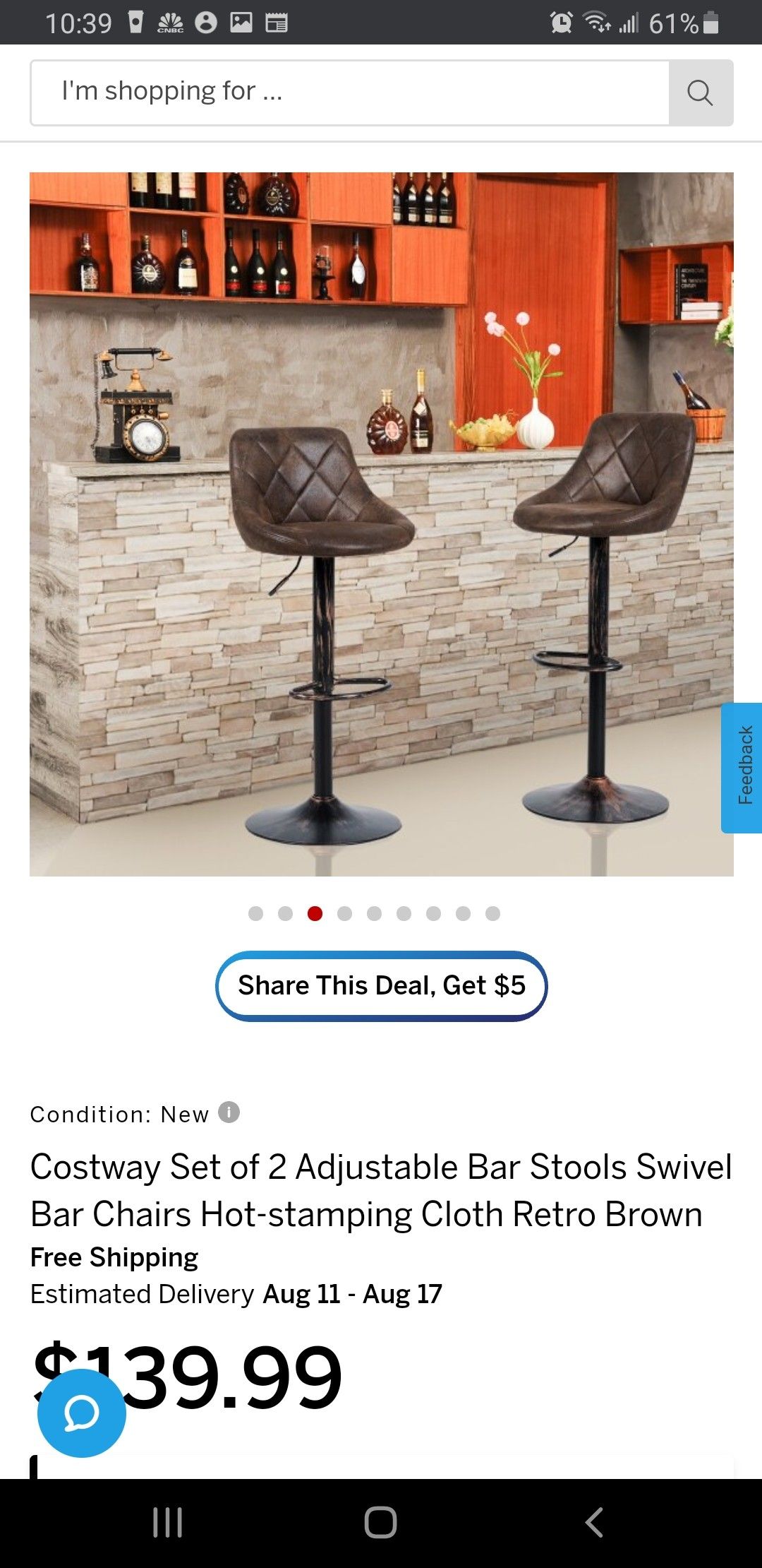 New 2 Pc Bar Stool Chair's