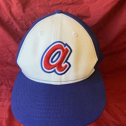 Men's Atlanta Braves 1972 Cooperstown Collection Fitted Hat Size 8 1/4 White