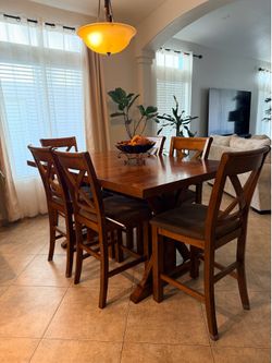 dining set brown color 6 chairs