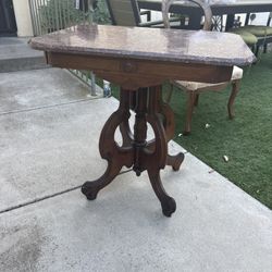 Antique Red Marble Table 
