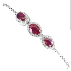 Natural Ruby Bracelet 925