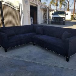 BRAND NEW 7x9ft SECTIONAL COUCHES,  BLACK MICROFIBER. CUSTOM MADE AVAILABLE