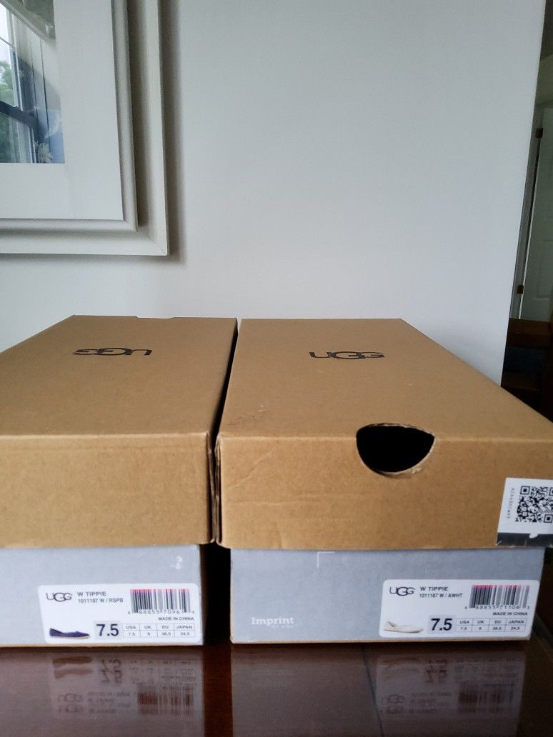 Ugg Tippie Shoes/ New In Box /$45 Each/ Blue Or Bone /sz7.5 Ladies