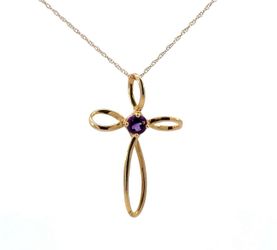 Woman’s Ladies 10K Yellow Gold Cross With Chain GP3105809