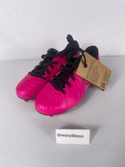 Nike JR Tiempo Legend Size 1Y Club FG/MG Pink Black Soccer Cleats DV4352-600