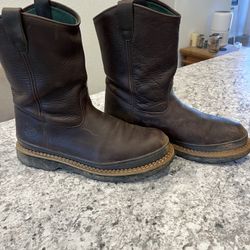 Georgia Wellington Work Boots Steel Toe Size 12W