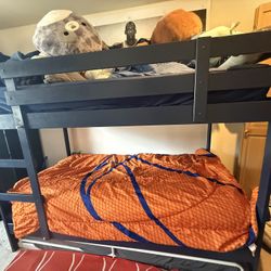 Navy Blue IKEA Wood Bunk bed