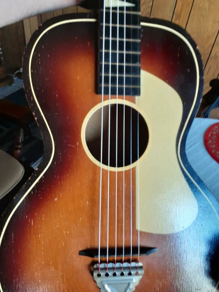 Vintage 1940s Telleno Acoustic Guitar