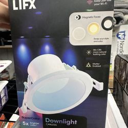 LIFX 4 in. SuperColor Adjustable Smart Retrofit Deep Baffle Recessed Light Trim Kit Downlight.  