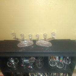 3 Set Candle Holder Crystal 