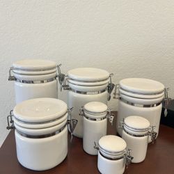 White Ceramic Kitchen Jars