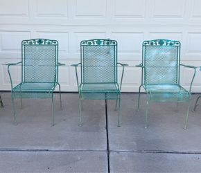 Vintage Wrought Iron Chairs -3 Left