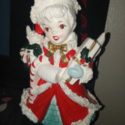 Vintage 1956 NAPCO Christmas Shopping Angel Planter