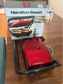 Hamilton Beach Panini Press & Gourmet Sandwich Maker – Red – Original Box – Like New!