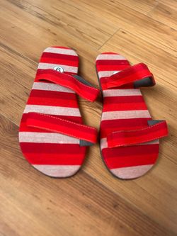 New Striped Red Sandals Women's Size 9