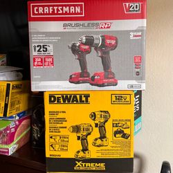 Craftsman & Dewalt Drill and Impact Driver combo sets