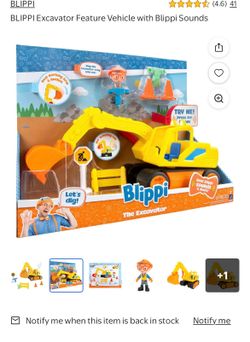 BLIPPI Yellow Excavator Playset - Construction Toy with sounds