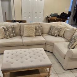 POTTERYBARN L SHAPE SOFA  WITH CENTER TABLE 