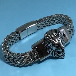 Men’s 8” Lion Head Bracelet Stainless Steel *Pickup Boca Raton