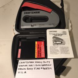 Craftsman Heavy Duty Staple Nail Gun Narrow Crown Easy Fire Made In The Usa