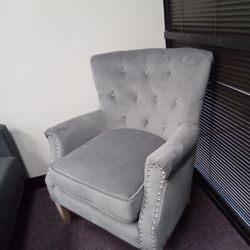 Grey Velvet Chair