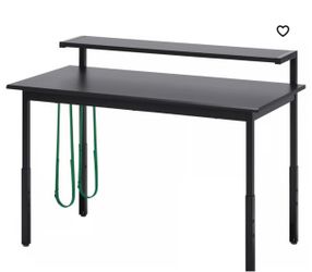 Gaming Desk + shelf, black (Measurements in description)
