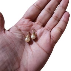 Vintage 14K Gold Natural Pearl Pendant Set of 2 