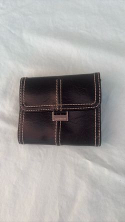 Vintage Liz Claiborne black, leather trifold wallet
