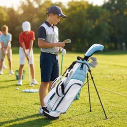 6 Piece Golf Club Set Junior Complete Set for Right Handed with Stand Bag and 1 Head Cover