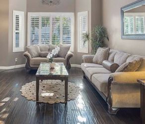 Ashley Furniture Living Room Set sofa. loveseat and 3 tables