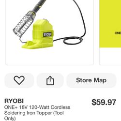 RYOBI ONE+ 18V 120-Watt Cordless Soldering Iron Topper (Tool Only) $30