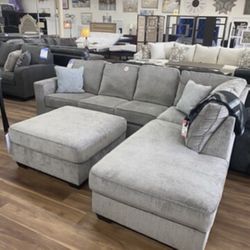 New Ashley Brand Gray Or Dark Blue Sectional Sofa Couch *Ottoman Sold Separately* 