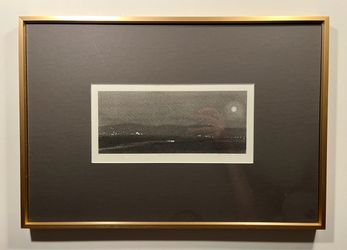 RARE Rey Bustos 1997 Etching CAR TRIP SERIES American Artist Framed Vintage Art