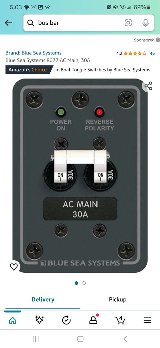 Blue Sea Systems 8077 AC Main, 30A