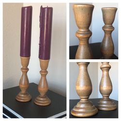 Wooden Candle Holders