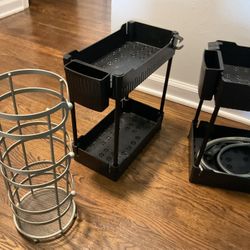 Items For Your Bathroom, Two Black Holders For Your Bath, Toilet Paper Holder And More (NO SHIPPING)