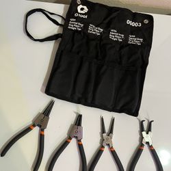 Qtool 4 Pieces Snap Ring Pliers 7“ Pliers Kit Tool Sets New 00003