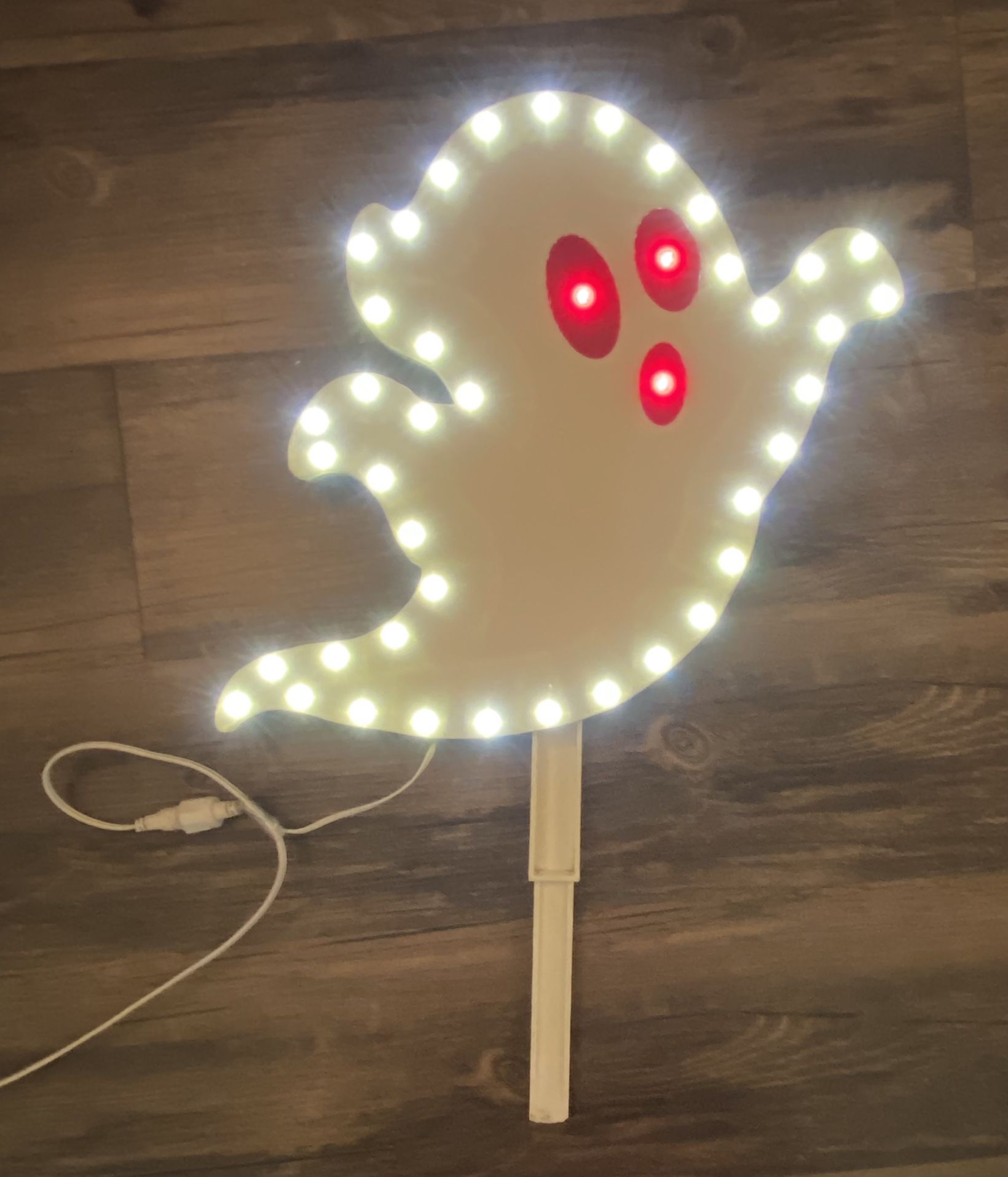 Halloween Santa's Best 43 LED Lights 24" Ghost Yard Stake Window Display