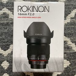 Rokinon 16mm F2 Wide Angle Lens For Canon