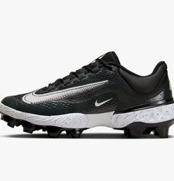 Men's Nike Alpha Huarache 4 Elite Low Black White Molded Baseball Cleats Sz 9.5 ⚾️