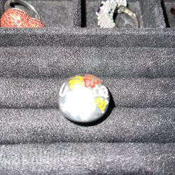 Sterling Silver  Genuine Diamond Flower Ring Very Pretty