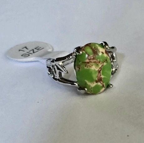GREEN COPPER TURQUOISE POLISHED NEW SIZE 7 RING