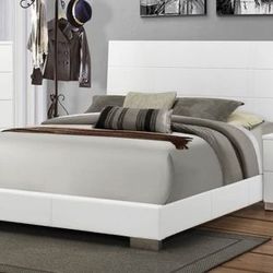 Brand New White Wood Bed