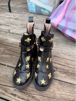 Queercore Bee and Star Embroidered Boots