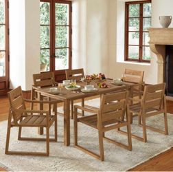 Set of 6 Chairs with Dining Table (Indoor/Outdoor Patio Dining Set)