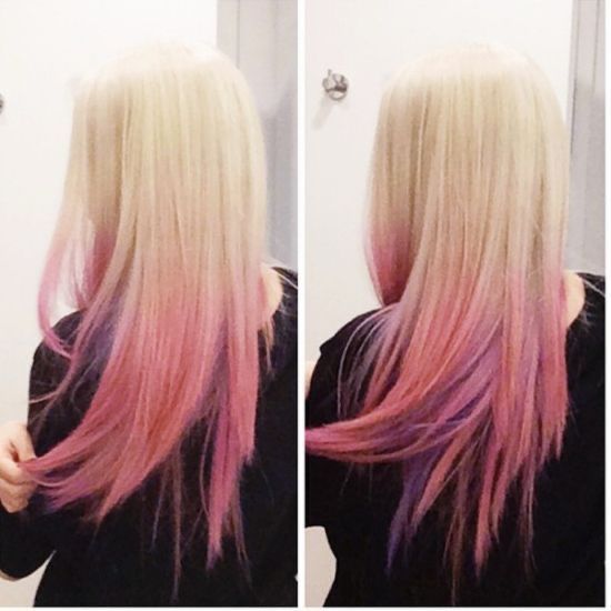 Pink and blonde ombre human hair Exstensions